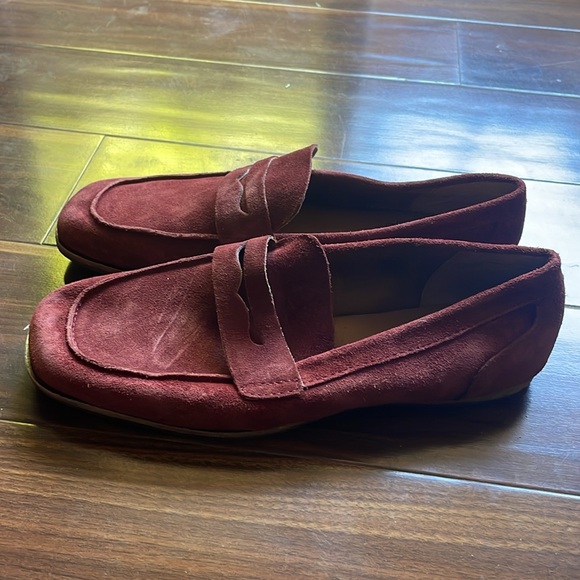 Kork-Ease Womens Size 7 Pisa Dark Red Suede Slip On Penny Loafers Shoes - Picture 4 of 8